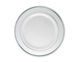 Prato Refeição Borda Prata 5Un De 26Cm- Resistente Prato Refeição Borda Prata 5Un De 26Cm- Resistente