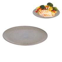 Prato Refeição Sustentável Cinza Petra 24,5cm Cozinha