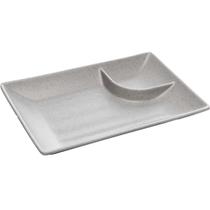 Prato Retangular 19cm Melanina com Molheira Sushi Lyor Tóquio Granilite Avulso