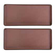 Prato Retangular 2 Peças Terracota 29cm Melamina Gourmet Mix