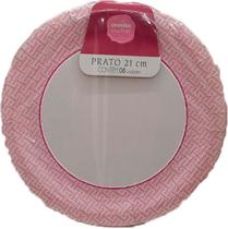 Prato Rosa e Branco/Estampado - Festa 15 Anos - 8 unidades - Cromus - Rizzo Prato Rosa e Branco/Estampado - Festa 15 Anos - 8 unidades - Cromus - Rizzo