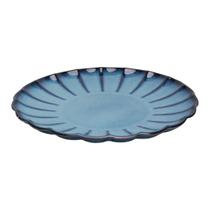 Prato Scallop Azul 21cm Pequeno Para Sobremesa Decoração