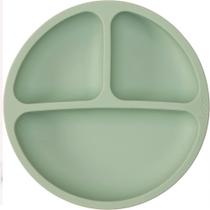 Prato Silicone Com Divisória e Ventosa Verde Buba