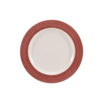 Prato Sobremesa 19 cm Porcelana Schmidt - Dec. Cilíndrica Pintura à Mão Vermelho