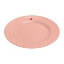 Prato Sobremesa Bolo Lamour Porcelana Rosa Hauskraft 19cm Prato Sobremesa Bolo Lamour Porcelana Rosa Hauskraft 19cm