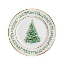 Prato Sobremesa Cerâmica Classic Christmas Filete Ouro 20,5cm 1un