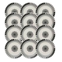 Prato Sobremesa Cerâmica Estampa Donna Folk 18cm 12un - Biona 061394