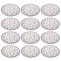 Prato Sobremesa Cerâmica Jardim De Cerejas 18Cm 12Un Biona Prato Sobremesa Cerâmica Jardim De Cerejas 18Cm 12Un Biona