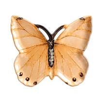 Prato Sobremesa Ceramica Relevado Dourado Butterfly Scalla - Unidade