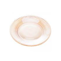 Prato Sobremesa Cristal Âmbar Renaissance Decorativo 19 cm
