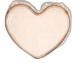 Prato Sobremesa Cristal Coração Ambar 18X15,5X2Cm