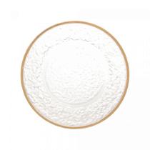 Prato Sobremesa Cristal Martelado Fio Dourado Petra 20cm - Lyor Prato Sobremesa Cristal Martelado Fio Dourado Petra 20cm - Lyor