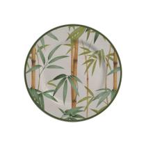 Prato Sobremesa de Cerâmica Bambu Verde 19,5cm - Unid.