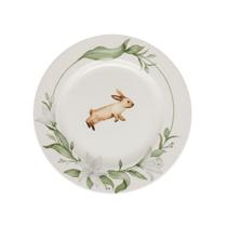 Prato sobremesa de coelho 19 cm páscoa porcelana tok da casa
