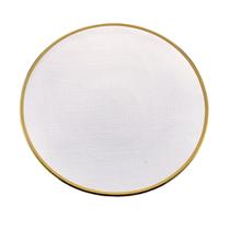 Prato Sobremesa de Cristal c/Borda Dourada Linen 21cm Wolff
