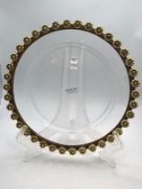 PRATO SOBREMESA DE CRISTAL DE CHUMBO DAISY BORDA DOURADA 20cm PRATO SOBREMESA DE CRISTAL DE CHUMBO DAISY BORDA DOURADA 20cm