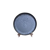 Prato Sobremesa Eclipse Pintura Reativa Azul em Ceramica 19cm Prato Sobremesa Eclipse Pintura Reativa Azul em Ceramica 19cm