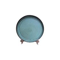 Prato Sobremesa Eclipse Pintura Reativa Verde Agua em Ceramica 19cm