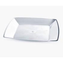 Prato Sobremesa em Acrílico Resistente Square Cristal - 10 unidades - Plastilânia Prato Sobremesa em Acrílico Resistente Square Cristal - 10 unidades - Plastilânia