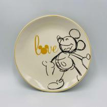Prato Sobremesa em cerâmica com estampa da Mickey Love 20cm