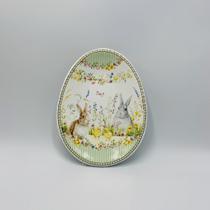 Prato Sobremesa Em Cerâmica Oval Pascoa Garden 21x16x2cm Luiz Salvador
