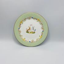 Prato Sobremesa Em Cerâmica Pascoa Garden 20,5cm Luiz Salvador