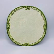 Prato Sobremesa em Melamina Desenho Corda Clássica (verde)
