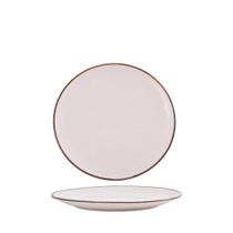 Prato Sobremesa em Porcelana Talita Branco 20cm - Mai Home