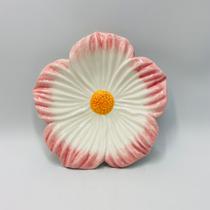 Prato Sobremesa Flor Cerâmica 17,5x17,5cm