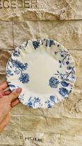 Prato Sobremesa Flowers Blue Cerâmica Decorada Maison Blanche 20,0cm Prato Sobremesa Flowers Blue Cerâmica Decorada Maison Blanche 20,0cm