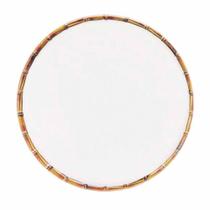 Prato Sobremesa Melamina Bambu Branco 22cm - Rojemac