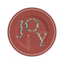 Prato Sobremesa Natalino Joy Vermelho 10 Classific
