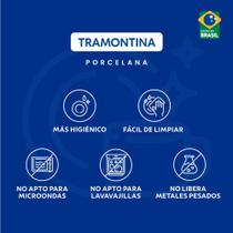 Prato Sobremesa Tramontina Anna em Porcelana com Filete de Ouro 21 cm Prato Sobremesa Tramontina Anna em Porcelana com Filete de Ouro 21 cm