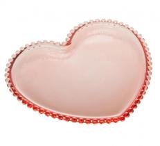 Prato Sousplat Cristal Coração Pearl 30 Cm Rosa - Wolff