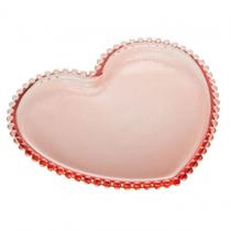 Prato Sousplat Cristal Coração Pearl 30 Cm Rosa - Wolff