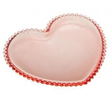Prato Sousplat Cristal Coração Pearl 30 Cm Rosa - Wolff