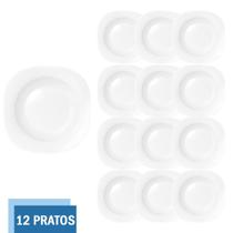 Prato Temperado 22cm Quadrado Plaza Refeição Duralex - 12 Un