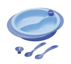 Prato Térmico Infantil Bebe Divisória Ventosa Talheres Azul Prato Térmico Infantil Bebe Divisória Ventosa Talheres Azul