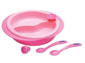 Prato Térmico Infantil Bebe Divisória Ventosa Talheres Rosa Prato Térmico Infantil Bebe Divisória Ventosa Talheres Rosa