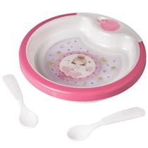 Prato Térmico Infantil com 2 Colheres Ventosa Plasutil Rosa Prato Térmico Infantil com 2 Colheres Ventosa Plasutil Rosa