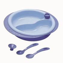 Prato Térmico Infantil com Ventosa Divisória Colher Azul