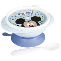Prato Tigela Alimentação Infantil Bebê Mickey Minnie Com Ventosa 240ML Plasútil