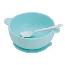 Prato Tigela Infantil Com Ventosa Silicone - Azul Prato Tigela Infantil Com Ventosa Silicone - Azul