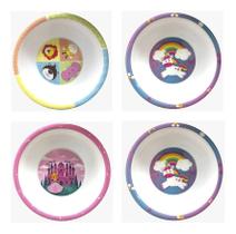 Prato Tigela Refeição Infantil Princesas Unicórnio Animais