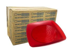 Pratos Acrílico Quadrados Vermelhos 15cm - Elite