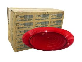 Pratos Acrílico Vermelho 15cm - 200un - Marca Elite