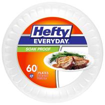 Pratos de espuma Hefty Everyday 26 cm redondos brancos 60 unidades