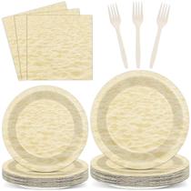Pratos de festa Chunnin 96 peças Beach Sand Design 18 cm 23 cm Pratos de festa Chunnin 96 peças Beach Sand Design 18 cm 23 cm