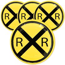 Pratos de festa de papel Havercamp Railroad redondos de 7 polegadas (pacote com 24)