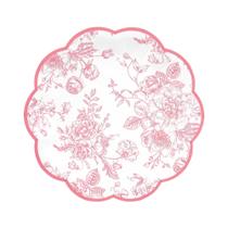 Pratos de festa Elyxio Pink Floral Vintage 18cm Paper (48)
